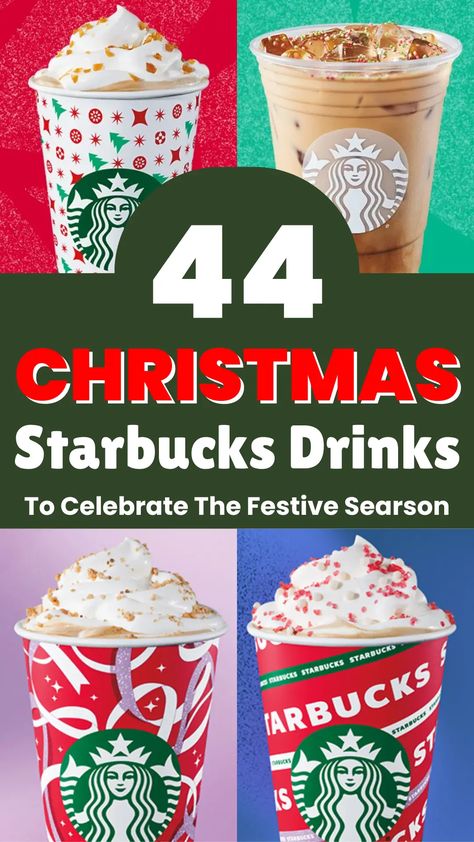 44 Festive Starbucks Drinks to Celebrate the Christmas Season Starbucks Seasonal Drinks Holidays, Hot Lattes At Starbucks, Starbucks Christmas Drinks 2024, Starbucks Secret Menu Christmas, Best Starbucks Christmas Drinks, Cran Merry Starbucks Copycat, Starbucks Secret Recipes, Christmas Coffee Starbucks, Christmas Starbucks Drinks No Coffee