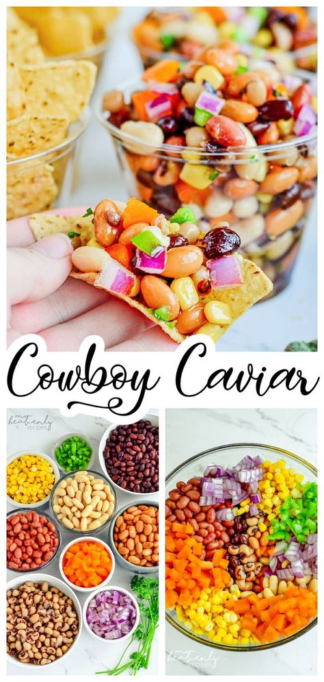 Cowboy Caviar No Tomatoes, Cowboy Caviar Chickpeas, Cowboy Candy Appetizer, Easy Cowboy Caviar Italian Dressing, Cowboy Caviar Recipe Easy Italian Dressing, Texas Caviar With Hominy, Cowboy Caviar Apple Cider Vinegar, Cowboy Caviar With Apple Cider Vinegar, Texas Caviar With Apple Cider Vinegar