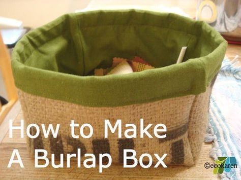 100 Gorgeous Burlap Projects that will Beautify Your Life - Page 5 of 10 - DIY & Crafts Burlap Crafts Diy, Coffee Bean Sacks, Burlap Coffee Bags, Coffee Bean Bags, Fabric Stiffener, Coffee Sacks, Fabric Box, Burlap Projects, Burlap Decor