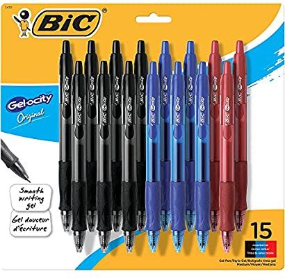 BIC Velocity Gel Retractable Pen, 0.7mm, Assorted Ink, 15 Count (RLCP151-Ast): Amazon.ca: Office Products Black Pens, Stationery Obsession, Cool School Supplies, Gel Medium, Gel Ink Pens, Grade 6, Fine Pens, Color Ink, Too Cool For School