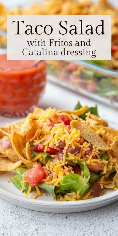 Taco Salad With Fritos, Salad With Fritos, Fritos Salad, Frito Salad, Frito Taco Salad, Asian Cabbage Salad, Hot Chicken Salads, Classic Salad, Taco Salad Recipes