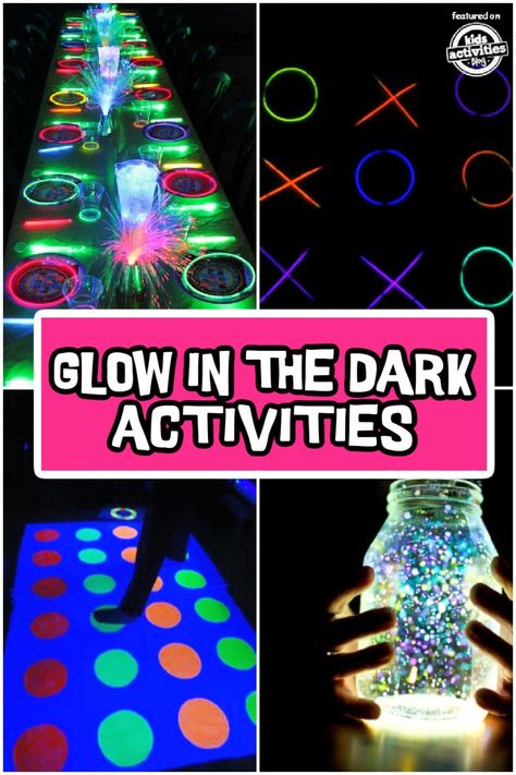 17 Glow in the Dark Games & Activities for Kids | Kids Activities Blog Glow Sticks Games, Activity Night Ideas, Glow In The Dark Science Experiments, Glow In The Dark Yard Games, Glow Night Games, Glow Stick Activities For Kids, Glow In The Dark Birthday Party Games, Glow In The Dark Christmas Party, Glow In The Dark Games For Adults