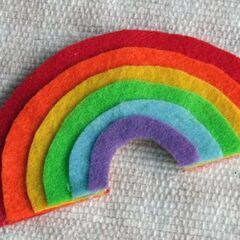 How to Make a Layered Rainbow with Felt Rainbow Outline, Felt Rainbow, Leprechaun Craft, Rainbow Magnet, Rainbow Wreath, Rainbow Ornaments, Rainbow Diy, St. Patrick's Day Crafts, Felt Crown