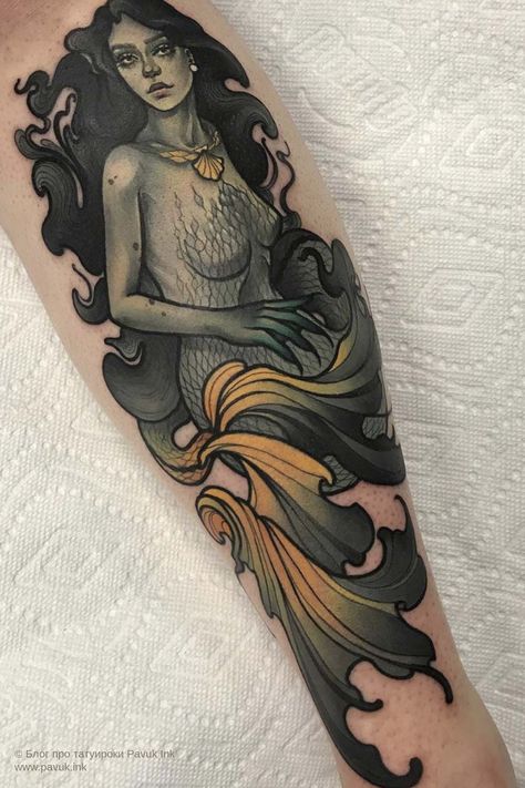 Voll Arm-tattoos, Siren Tattoo, Mermaid Tattoo Designs, Nouveau Tattoo, Japan Tattoo Design, Gorgeous Tattoos, Mermaid Tattoo, Mermaid Tattoos, Emily Rose