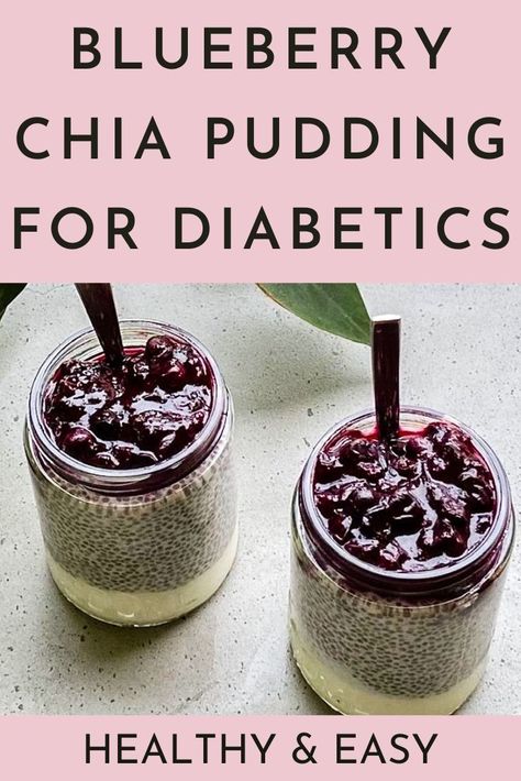 This blueberry chia pudding for diabetics will leave you feeling satiated and your blood sugar stable. It can even be made the night before, making breakfast a breeze! This simple diabetic chia seed pudding is packed with antioxidant-rich blueberries and black chia seeds; both are great sources of soluble fiber, leaving you feeling full while also controlling blood sugar levels. Pudding For Diabetics, Chia Seed Recipes Breakfast, Chia Seed Breakfast Pudding, Blueberry Chia Pudding, Black Chia Seeds, Mango Chia Pudding, Chia Breakfast, Chia Seed Recipes Pudding, Chia Recipe