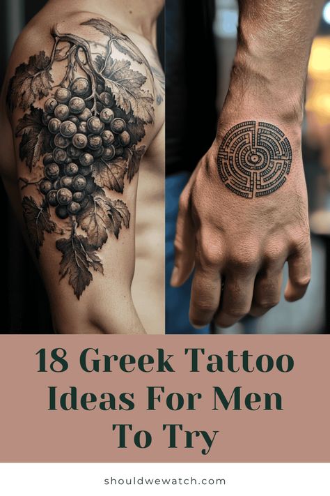 Unique Greek Tattoo Ideas: 18 Designs for Men of Valor Greek Tattoo Ideas For Men, Modern Spartan, Greek Tattoo Ideas, Ancient Greek Tattoo, Greek Tattoo, Nemean Lion, Ancient Gods, Greek Symbol, Greek Flag