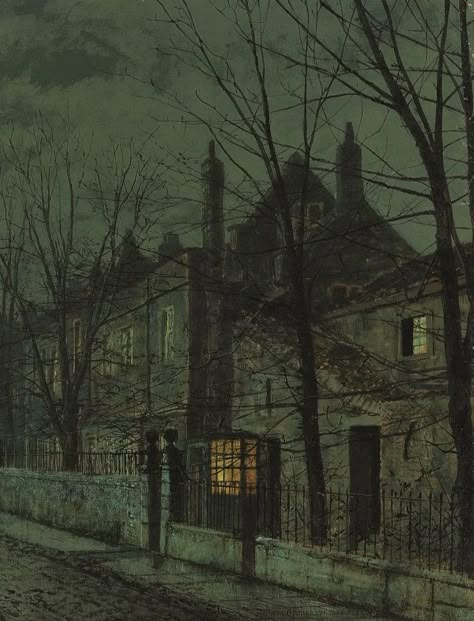 John Atkinson Grimshaw, Atkinson Grimshaw, Dark Green Aesthetic, Dark Romantic, Romance Art, Found Art, Aesthetic Painting, Art Appreciation, Dreamy Art