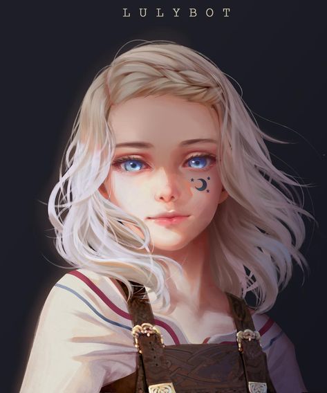 White Hair, Blue Eyes, Digital Painting, A Girl, Blonde, Deviantart, Hair, Blue, White