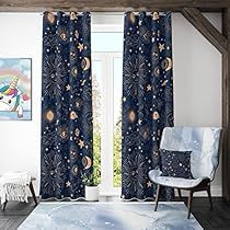 Drapes Living Room, Navy Blue Curtains, Outer Space Nursery, Living Room Drapes, Space Nursery, Blue Curtains, Space Galaxy, Gold Sun, Window Drapes