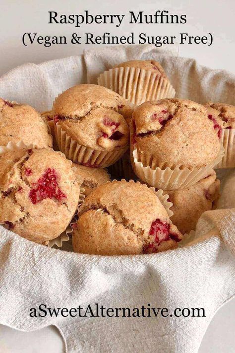 Vegan Muffins Healthy, Vegan Applesauce Muffins, Sugar Free Muffins, Plan Board, Veggie Muffins, Coconut Muffins, Raspberry Muffins, Raspberry Coconut, Vegan Muffins