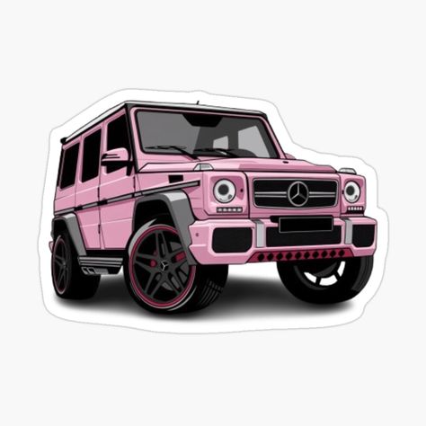 Get my art printed on awesome products. Support me at Redbubble #RBandME: https://www.redbubble.com/i/sticker/G-class-g-wagon-pink-car-by-Nagikseyanart/164560034.JCQM3?asc=u Class G, Benz G, Pink Car, G Class, G Wagon, Car Sticker, Car Stickers, Mercedes Benz, Vinyl Decal Stickers