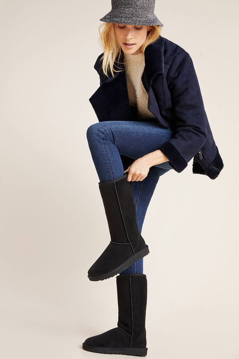 https://amzn.to/481I13D Tall Ugg Boots Outfit, Ugg Boots With Bows, Grey Ugg Boots, Ugg Boots Outfit, Ugg Style Boots, Ugg Boots Cheap, Tall Uggs, Ugg Boots Tall, Ugg Classic Tall