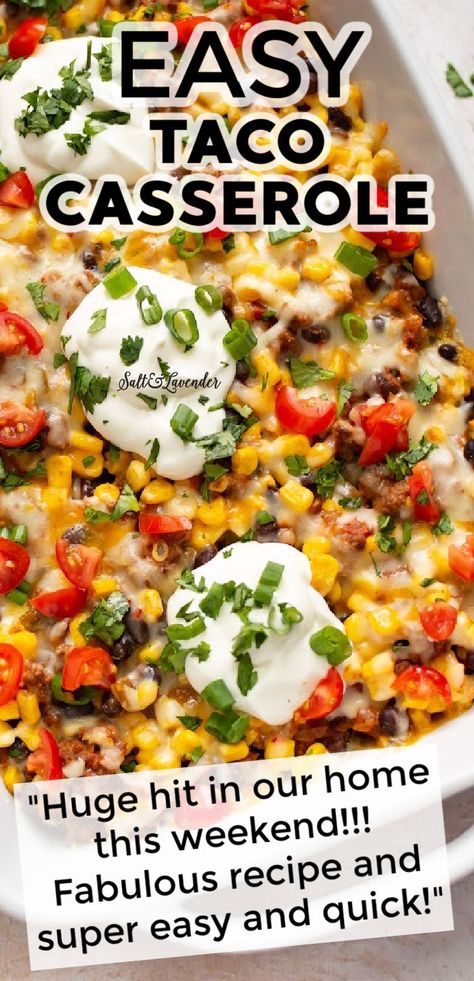 Easy Taco Casserole, Easy Mexican Casserole, Taco Casserole, Beef Casserole Recipes, Easy Taco, Mexican Food Recipes Easy, Beef Recipes Easy, Easy Casserole Recipes, Beef Dinner