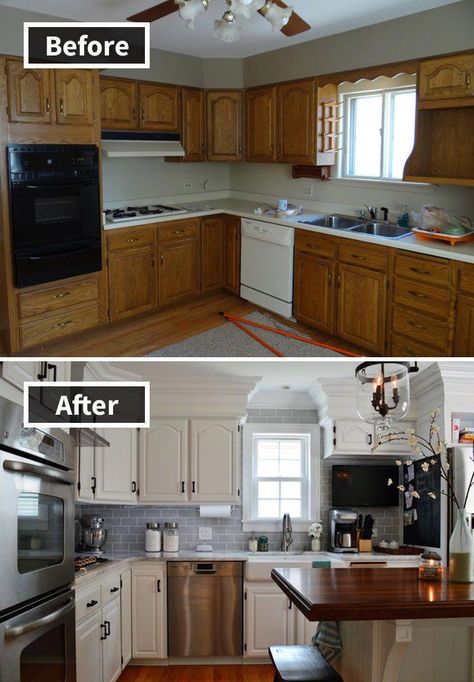 It Took 2+ Years, But My Wife And I Remodeled Our Late 80's Kitchen #countrykitchenideas 80s Kitchen, Kitchen Country, Kitchen Design Diy, Kitchen Remodel Before And After, Classic Kitchen, After Pictures, Kitchen Remodeling Projects, Kitchen Redo, Before And After Pictures