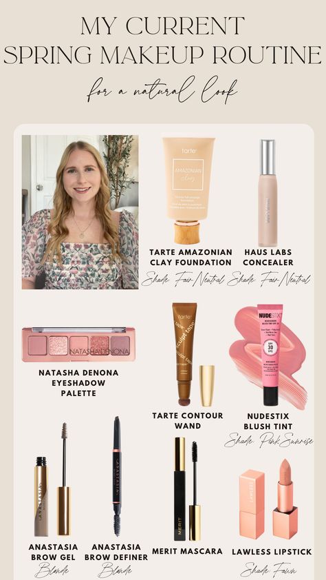 Spring 2024 Makeup Routine You Need To Try - Clean Girl Spring Makeup Routine - The Best Spring Makeup 2024 Spring Makeup Looks Natural, Spring Makeup Products, What Colours Suit Me, Pretty Eyeshadow Palettes, Spring Makeup Looks, 2024 Makeup, Mommy Makeup, Makeup 2024, Pale Skin Makeup