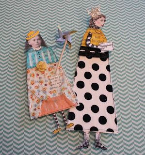 Paper dolls inspired from Claudine Hellmuth. Collage Paper Dolls, Tim Holtz Paper Dolls Cards, Paper Doll Art Mixed Media, Assemblage Art Dolls Mixed Media Collage, Helen Page Paper Dolls, Easter Dolls, Paper Dolls Diy, Paper Puppets, Paper People