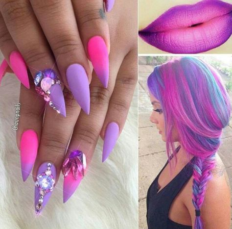 Love Purple Gel Nails, Future Nails, Metallic Nail Art, Cotton Candy Hair, Unghie Sfumate, Nails Ombre, Nails Yellow, Candy Hair, Lovely Nails