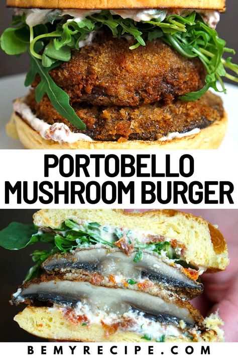 Portobello Burger Recipe, Grilled Portobello Mushroom Burger, Portabella Mushroom Burger, Portobello Recipes, Portobello Mushroom Burgers, Vegan Mushroom Burger, Portabella Mushrooms Recipes, Mushroom Burger Recipe, Portobello Mushroom Burger