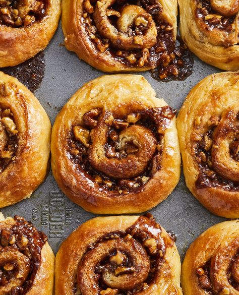 Maple Buns, Christmas Morning Sticky Buns, Thanksgiving Pastries, Flour Bakery Sticky Buns, Morning Buns Recipe, Danish Dough Recipe, Overnight Sticky Buns, Brioche Sticky Buns, Overnight Sticky Buns Rhodes