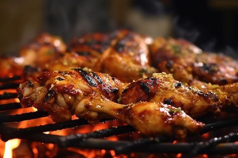 Pollo asado a la parrilla con la parrill... | Premium Photo #Freepik #photo #asar #parrilla #bbq #asador European Recipes, Carne Asada, Premium Photo