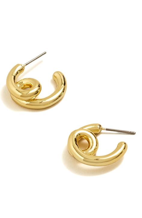 Madewell Small Looped Tube Hoop Earrings available at #Nordstrom Tube Hoop Earrings, Pale Gold, Recycled Metal, Madewell, Gold Tones, Hoop Earrings, Twist, Nordstrom, Gold