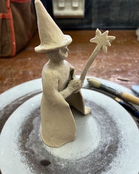 Yes I really did make a wizard today 😆😆. For the top of a cake #wizardry #ceramics #figurativesculpture @northernbeachesceramics #potteryplay #whimsicalartist #quirkyceramics Clay Wizard, Figurative Sculpture, Wizard, Diy Gifts, The Top, Sculpture, Ceramics, Cake, Gifts