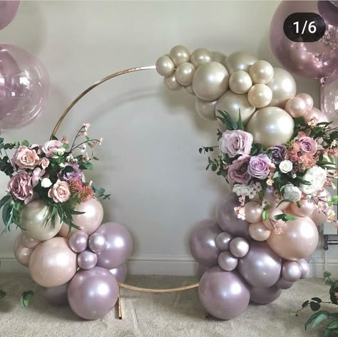 Ballon And Flower Arch Diy, Elegant Balloon Arch, Fall Festival Decorations, Engagement Balloons, Party Balloons Diy, Butterfly Baby Shower Theme, 60th Birthday Decorations, Blowing Up Balloons, Bridal Shower Balloons