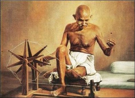 Gandhi using a spinning wheel. Life Of Mahatma Gandhi, Gandhi Jayanti Images, Mahatma Gandhi Photos, Mk Gandhi, Mahatma Gandhi Jayanti, Mahatma Gandhi Quotes, Happy Gandhi Jayanti, Gandhi Jayanti, Republic Day