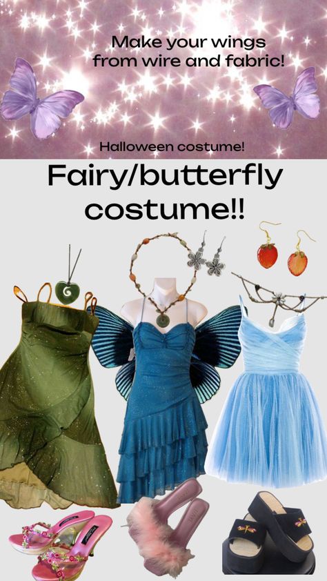 Halloween costume ideas, cute costumes, butterfly costumes, fairy costume, tinkerbell costume, Halloween cute simple outfits ideas and inspo for girls #halloweencostume #fairycostume #fairycore Tinkerbell Costume Halloween, Halloween Costume Ideas Cute, Costume Ideas Cute, Butterfly Costumes, Tinkerbell Costume, Butterfly Costume, Halloween Cute, Cute Costumes, Halloween Costume Ideas