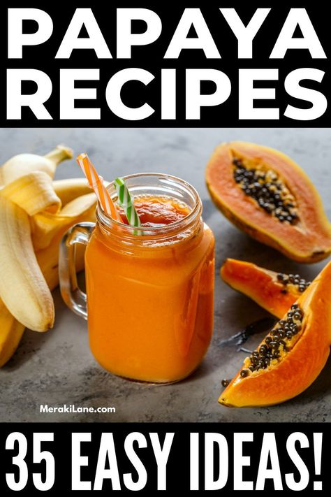 Papaya Chicken Recipe, Papaya Sorbet Recipe, Keto Papaya Recipes, Papaya Smoothie Benefits, What To Do With Fresh Papaya, Juicer Recipes Papaya, Papaya Recipes Smoothie, Papaya Shake Recipe, Frozen Papaya Recipes