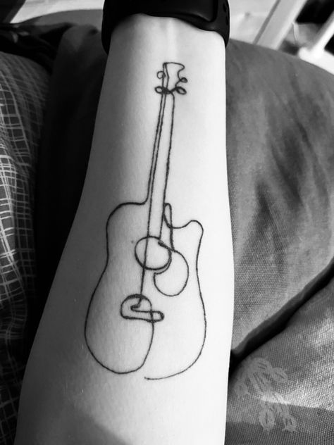 #tattoo #guitar #fineline #finelineart #blackandwhite #tattooideas #tattoodesign Tattoo Guitar, Fineline Tattoo, Tattoo Designs, Guitar, Tattoos