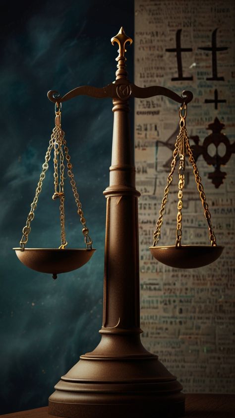 Visualization of the scale of justice with sins on one 3 Justice Scales, Scale Of Justice, Justice Scale, Scales Of Justice, Samhain, 3 In One, Scales, Education, Collage