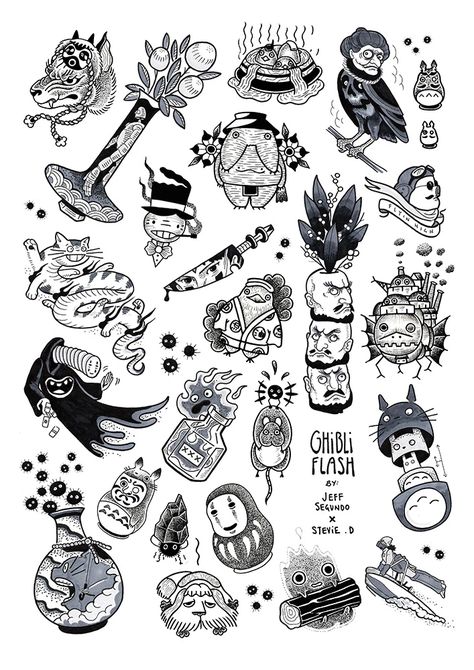 Clothing Flips, Acab Tattoo, Tatuaje Studio Ghibli, Studio Ghibli Tattoo, Tattoo Apprenticeship, Ghibli Tattoo, Image Graphic, Muster Tattoos, Spooky Tattoos