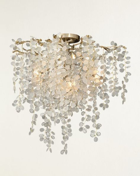 John-Richard Collection Shiro Noda Five-Light Flush Chandelier, 10.5"T x 25"D | Neiman Marcus Flush Chandelier, John Richard Collection, John Richard, Crystal Light, Chandelier Pendant Lights, Chandeliers And Pendants, Lighting Collections, Beauty Gift, Top Designers