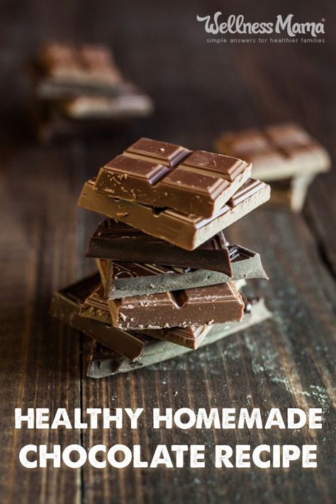 Homemade Milk Chocolate, Homemade Chocolate Bars, Healthy Chocolate Recipes, Chocolate Recipes Homemade, Wellness Mama, Chocolate Recipe, Chocolate Brands, Healthy Chocolate, Paleo Dessert