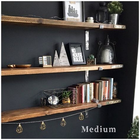 Alcove Ideas Living Room, Wall Mounted Shelving Unit, Alcove Shelves, Wall Mounted Shelving, Alcove Shelving, Alcove Ideas, Home Office Shelves, Reclaimed Wood Kitchen, Style Shelf