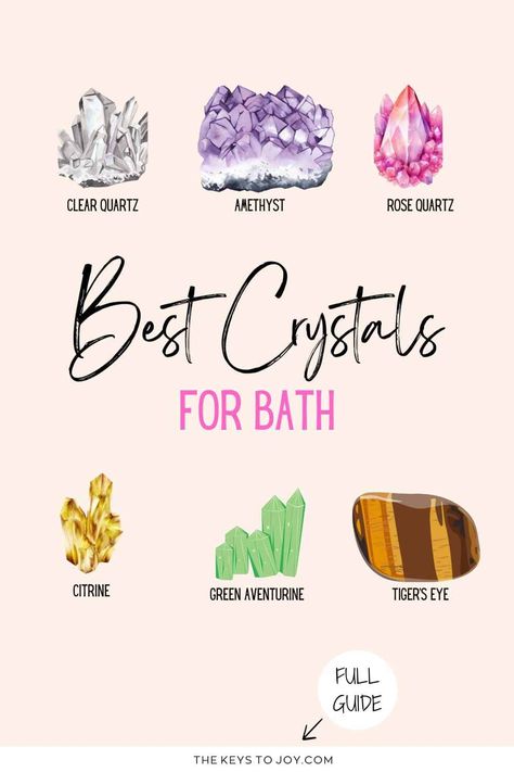 Top 20 Best Crystals for Bath Wellness & Harmony Bath Detox, Crystals For Manifestation, Best Crystals, Crystal Bath, Crystal Guide, Ritual Bath, Crystals Healing Properties, Aromatherapy Oils, Crystal Meanings