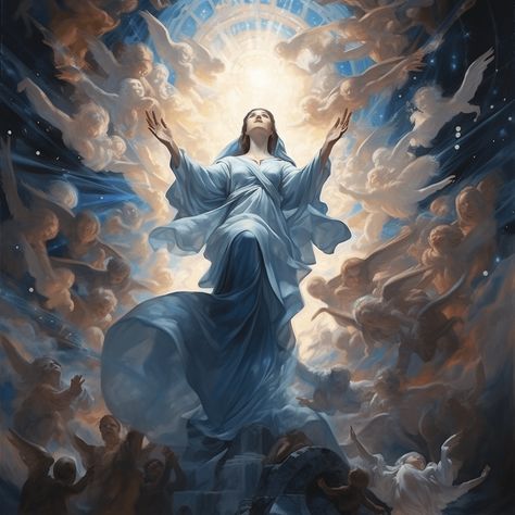 The Assumption Of Mary, Assumption Of Mary, Virgin Mary Art, Mother Mary Images, Catholic Pictures, Jesus Wall Art, Jesus Christ Artwork, Mama Mary, Catholic Images