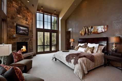 55 Spectacular and cozy bedroom fireplaces... holy.. cow.. PERFECT!! Picture Painting, Wheel Art, Decor Ikea, Bedroom Fireplace, Traditional Bedroom, Design Del Prodotto, Rustic Bedroom, Dream Rooms, Beautiful Bedrooms