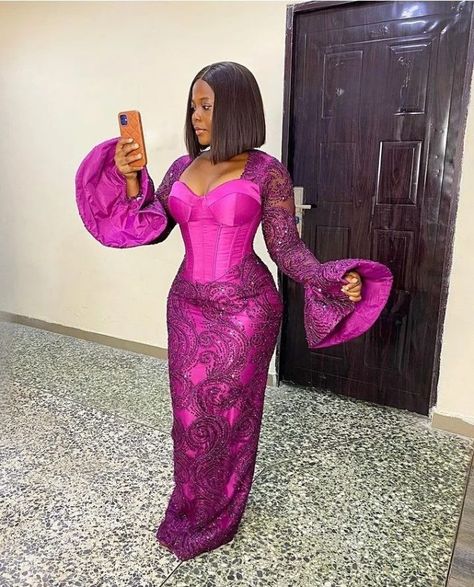 Exclusive And Best Owambe Gown Styles For Ladies. Latest Lace Gown Styles Aso Ebi, Lace Gown Styles Aso Ebi, Gown Dress For Women, Lace Gown Dress, Aso Ebi Lace Styles, Nigerian Lace Styles Dress, Nigerian Lace Styles, African Prom Dresses, African Print Dress Ankara