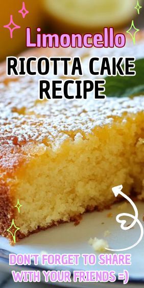 If you’re looking for a light and refreshing dessert that’s perfect for any occasion, this Easy Limoncello Ricotta Cake is just the ticket. Combining the creamy texture of ricotta with… Limoncello Desserts, Ricotta Recipes Dessert, Lemon Ricotta Cake Recipes, Ricotta Dessert, Lemon Velvet Cake, Carrot Cake Cheesecake Recipe, Ricotta Cake Recipes, Lemon Ricotta Cake, Peach Pound Cakes