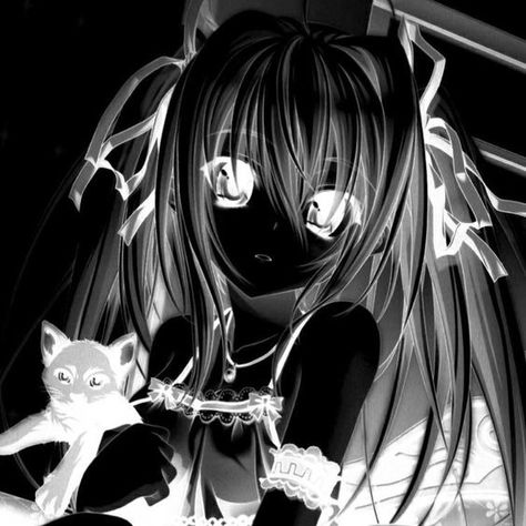 W Pfp, Goth Anime Pfp, Dc Banner, Pfp Dark, Goth Anime, White Pfp, 2000s Goth, 2000s Anime, Kitty Pfp