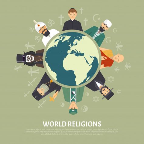 Religion confession illustration | Free Vector #Freepik #freevector #man #world #art #human World Religions Poster, Tolerance Illustration, Elegant Brochure Design, Digital Brochure Design, Religion Drawing, Modern Brochure Design, Elegant Brochure, Unity Drawing, Minimalist Brochure