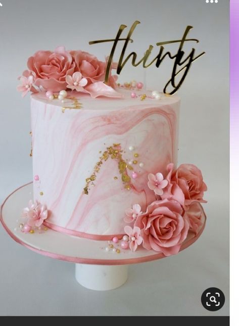 Pink Elegant Birthday Cake, Pink Marble Birthday Cake, 30th Birthday Cake For Women Pink, Marble Cakes Birthday, Pink Party Cake Ideas, Pink Marbled Cake, Elegant Pink Cakes Birthday For Women, Cake 40th Birthday Woman, Pink And Gold Birthday Cake Sweet 16