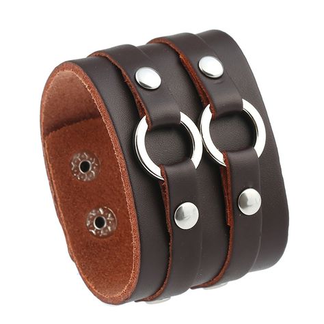 Homme Jewelry Wide Leather Chain Bracelet Men Casual Personality Handmade Charm Bracelets Punk Bracelet PK-138 Barber Clothing, Leather Chain Bracelet, Handmade Charm Bracelets, Punk Men, Mens Chain Bracelet, Brown Leather Bracelet, Large Bracelet, Wide Cuff Bracelets, Leather Wristbands