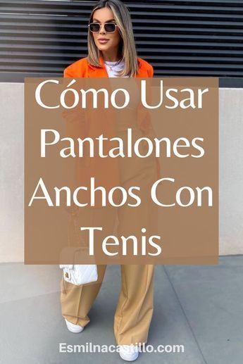 Si eres de esas mujeres que disfrutan salir a la calle cómodas y frescas, entonces seguramente te interese saber cómo usar pantalones anchos con tenis. Los pantalones anchos son una prenda muy versátil y a la moda. A pesar de esto, al momento de armar un outfit, puedes quedarte sin ideas o puede ser complicado saber cómo combinarlo. Por ello, te mostraremos algunas formas chic de usar un pantalón ancho y tenis. Outfit Jean Bota Campana Y Tenis, Bota Campana Pantalon Outfit, Pantalon Palazzo Outfits Tenis, Outfits Pantalon Campana, Jeans Palazzo Outfits Casual, Outfit Tennis Blancos, Palazzo Beige Outfit, Beige Palazzo Pants Outfit, Pantalon Campana Outfits