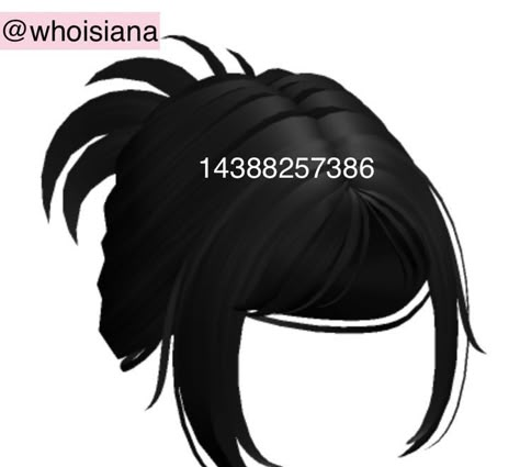 Roblox Hair Ids Black, Y2k Bun, Black Hair Id Roblox, Black Bun, Black Hair Bun, Emo Roblox Outfits, Brown Hair Roblox, Roblox Hair, Black Claws