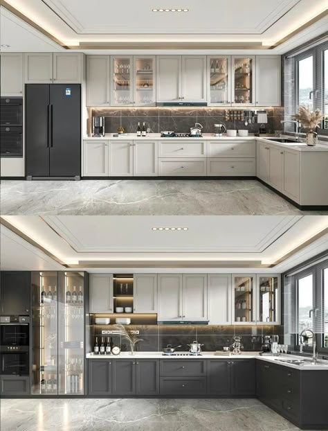 2nd Kitchen, Luxury Restaurant Interior, Kitchen Dining Design, Kitchen Ceiling Design, Shaker Style Kitchen, Kitchen Cabinetry Design, Thai Kitchen, Latest Kitchen Designs, Desain Pantry