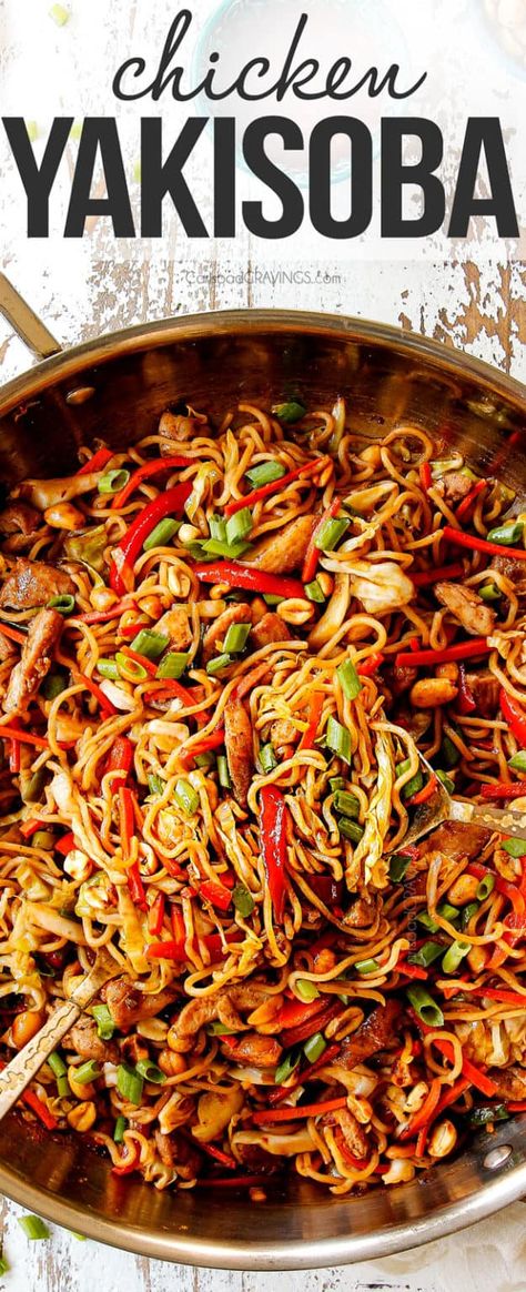 Chicken Yakisoba Recipe Easy, Yakisoba Recipe Chicken, Yakisoba Noodles Recipe, Yakisoba Recipe, Chicken Yakisoba, Yakisoba Noodles, Carlsbad Cravings, Cooked Vegetables, Asian Cooking