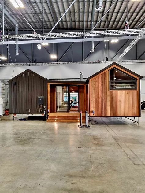 Ashleigh Modular Tiny House Design | Shaye's Tiny Homes | Auckland Pod House Tiny Homes, Modular Tiny Homes, Container Shops, Europe Buildings, Outdoor Studio, Alternative Housing, Pod House, Structural Insulated Panels, Gorgeous Houses